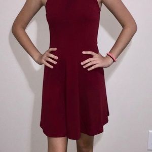 burgundy formal dress